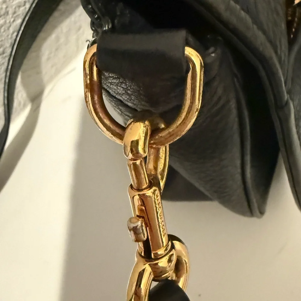 Marc Jacobs Empire City Crossbody Saddle Bag Black Pebbled Leather